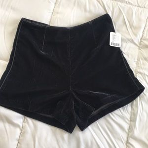 Free people high waisted velvet shorts